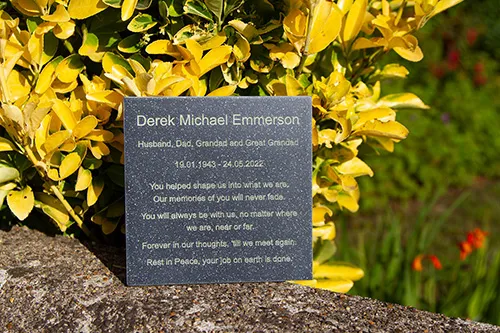 engraved corian memorial plaque