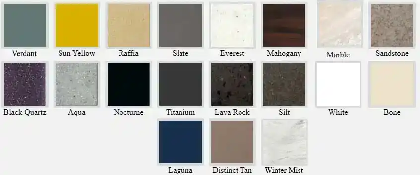 12mm Corian Colour Chart