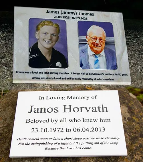 Engraved Memorial Plaques in Stone-Like Corian