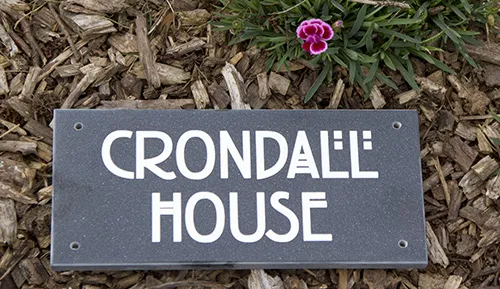 engraved corian sign