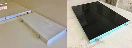 These have a modern clean look. Hanging Panel Signs.