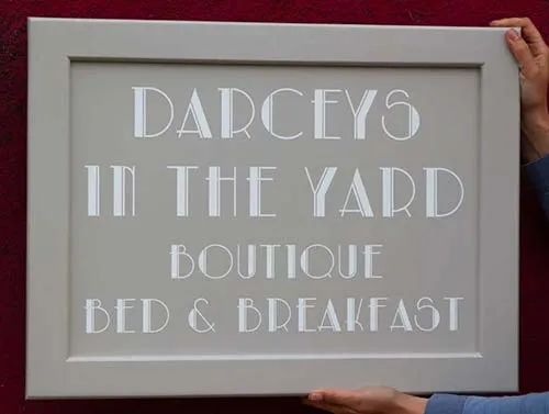 Art Deco Painted Wooden Sign