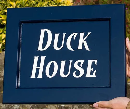 Dark Blue House Sign