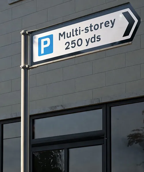 Durable entrance sign for visitor attraction. Aluminium Post with Sign