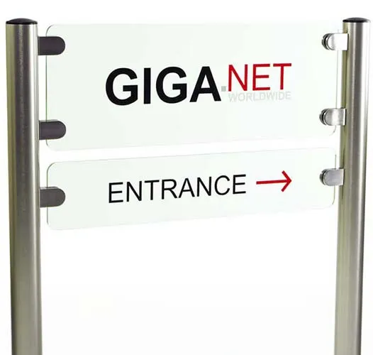 Aluminium Posts - Clear Acrylic Sign