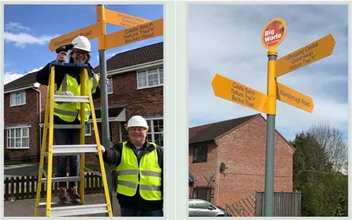 The 3mm arms can only have one direction per leval. Simple Finger Post Signs