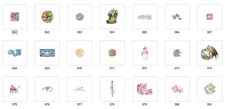 Full colour images of dragons and wizards