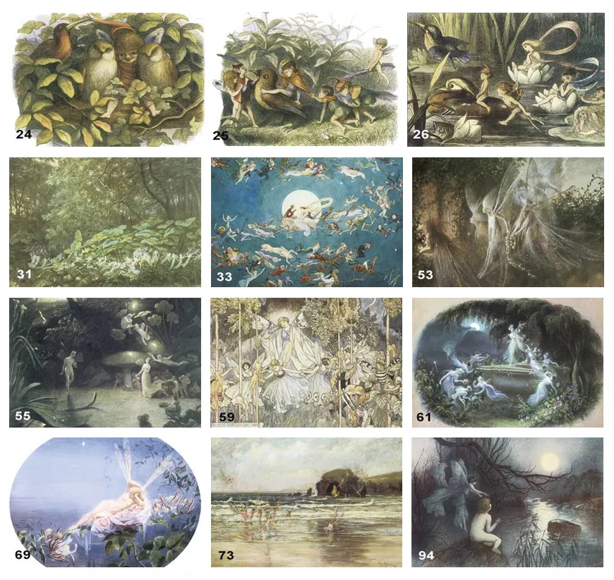 A selection of fairy images for full colour printing