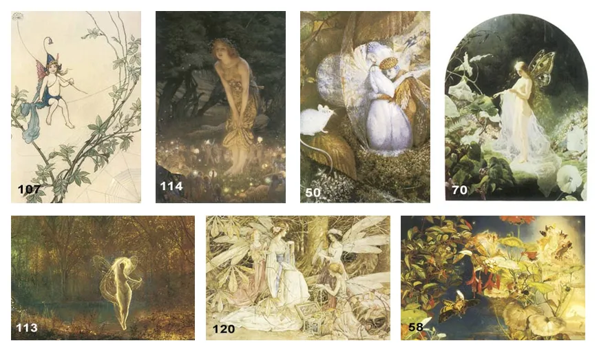 A selection of fairy images for full colour printing
