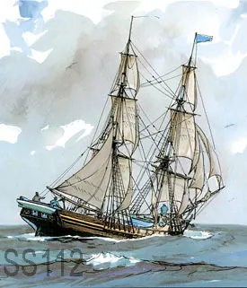Full colour tall ship image