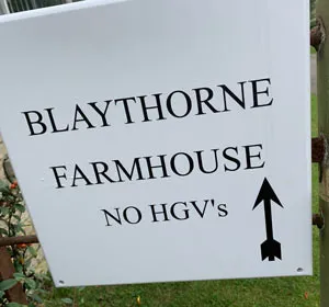 Sign with paint bubbles