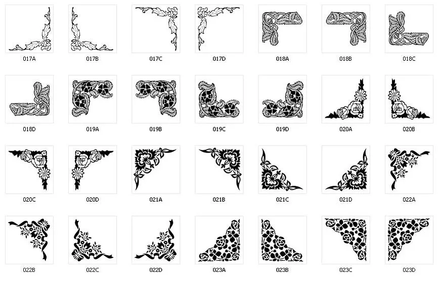 Floral corner designs to add to signs and memorials