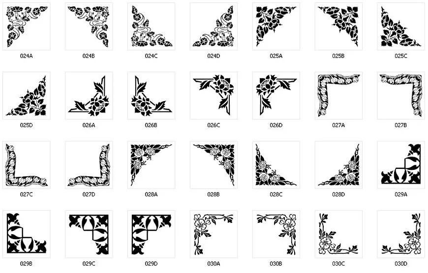 Floral orner designs to add to signs and memorials. 