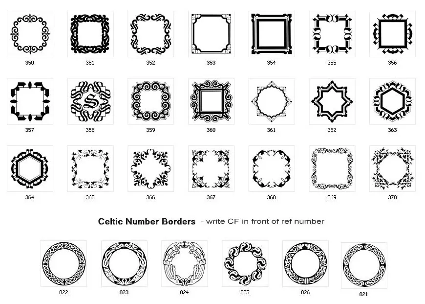 Square and round borders for signs and memorials
