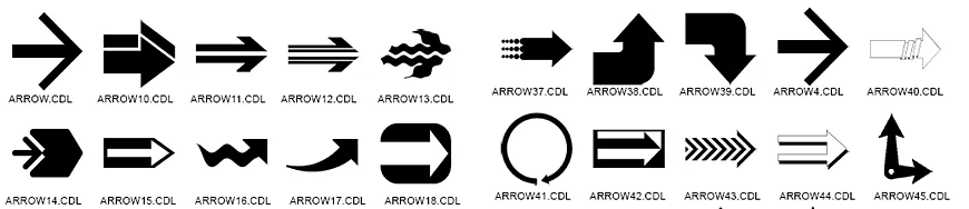 Arrow designs, directional signs and symbols