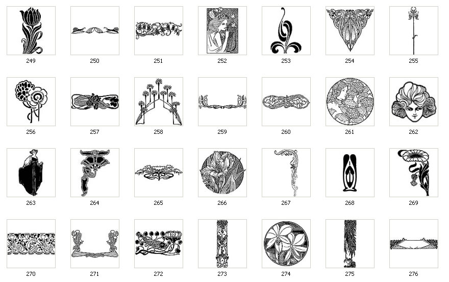 Designs inspired by the art nouveau era