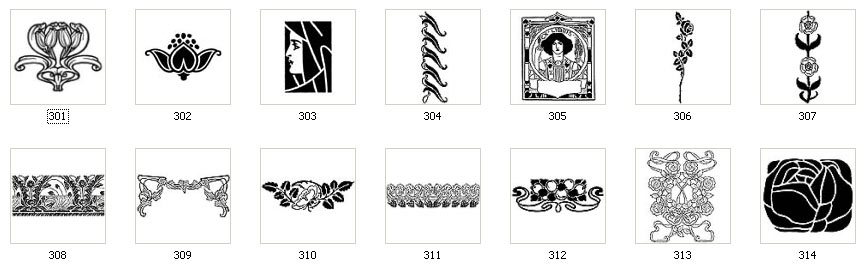 Designs inspired by the art nouveau and edwardian era