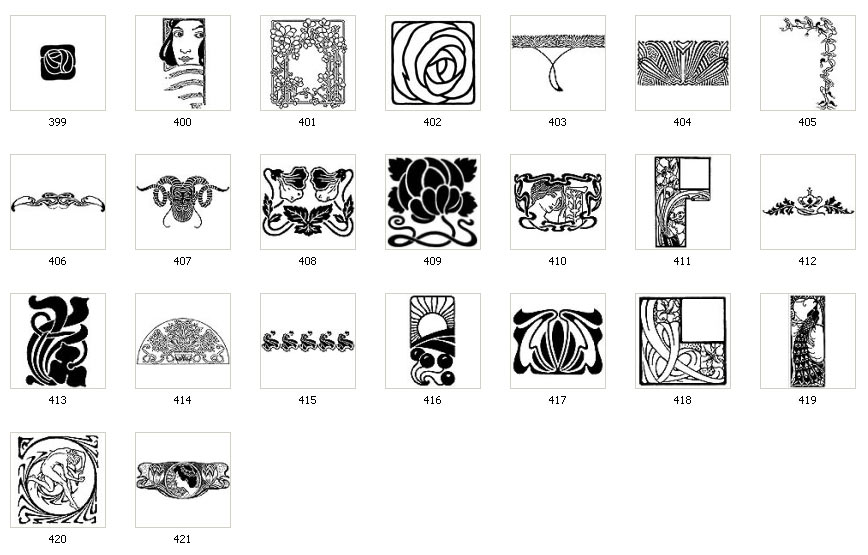 Edwardian and art nouveau inspired designs