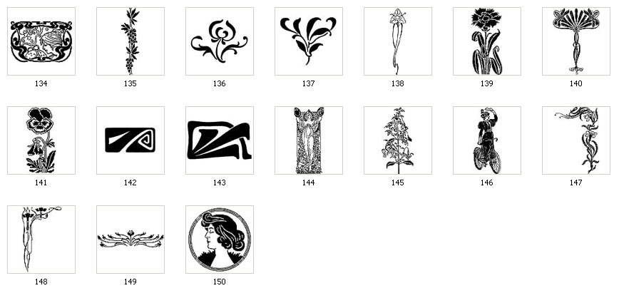 Designs inspired by the art nouveau era
