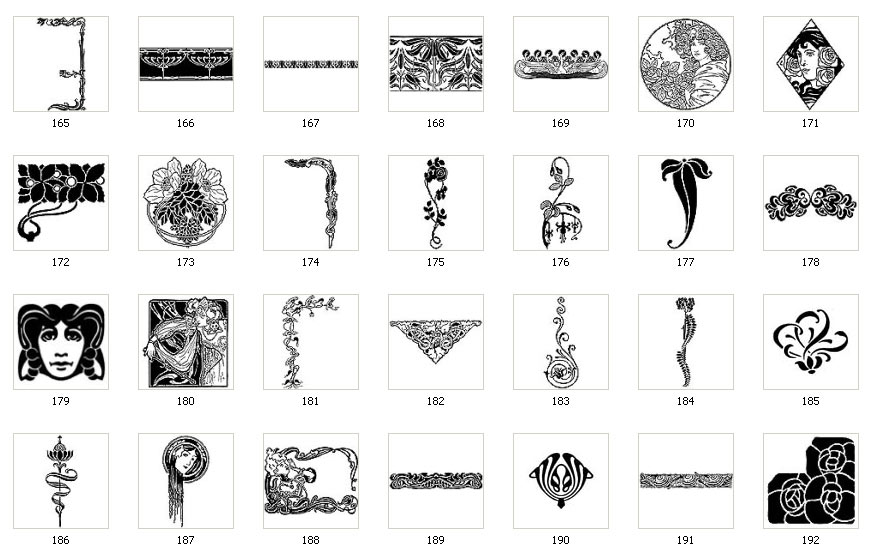 Art nouveau design motifs