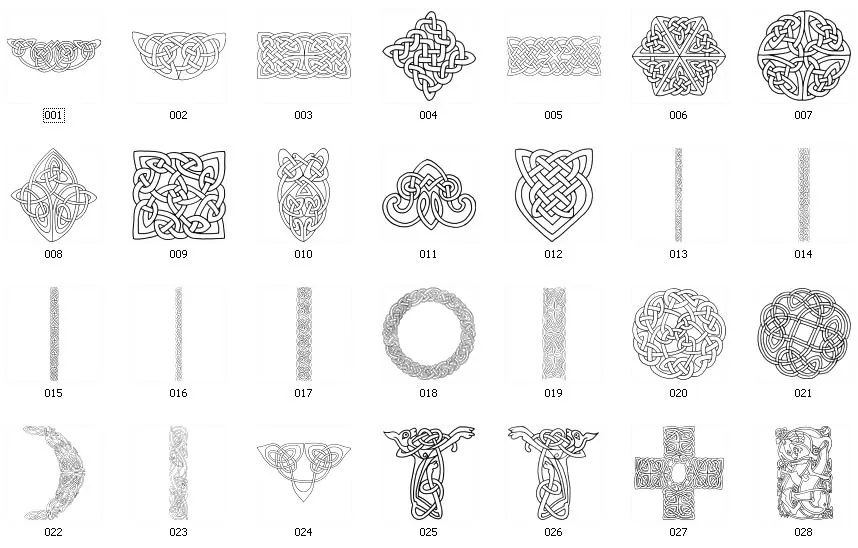 A collection of celtic images, symbols and designs