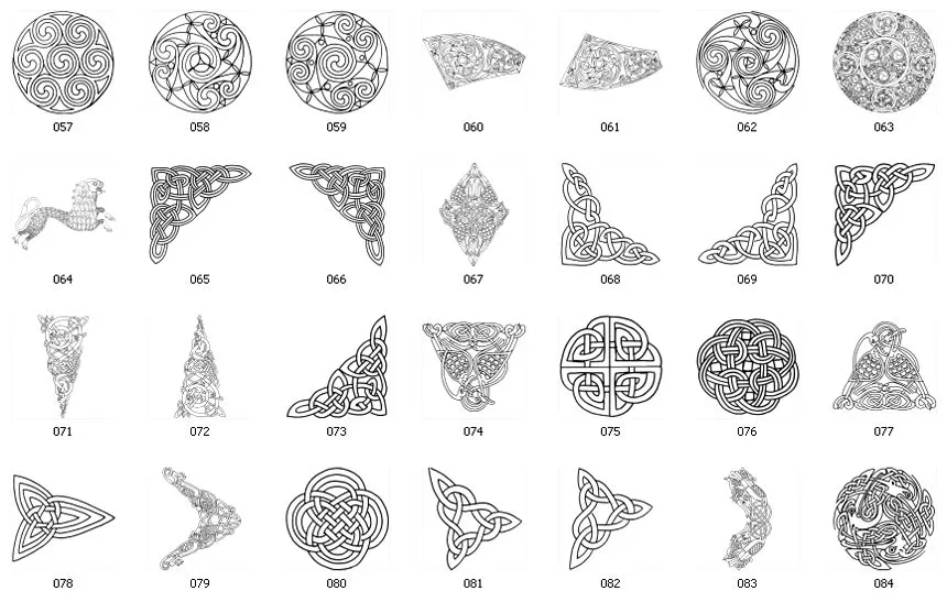 A collection of celticimages, symbols and designs