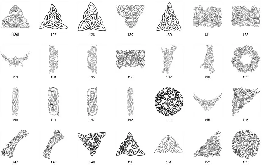 A collection of celtic images, symbols and designs