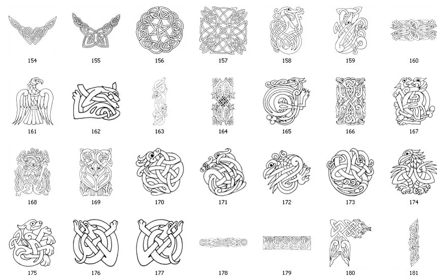 A collection of celtic images, symbols and designs