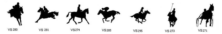 Simple silhouette horse images with a vintage style