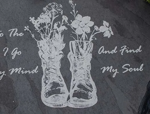 Very detailed images can be laser engraved into the slate Laser Egraved Slate