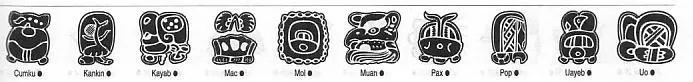 A selection of traditional Maya tribal symbols