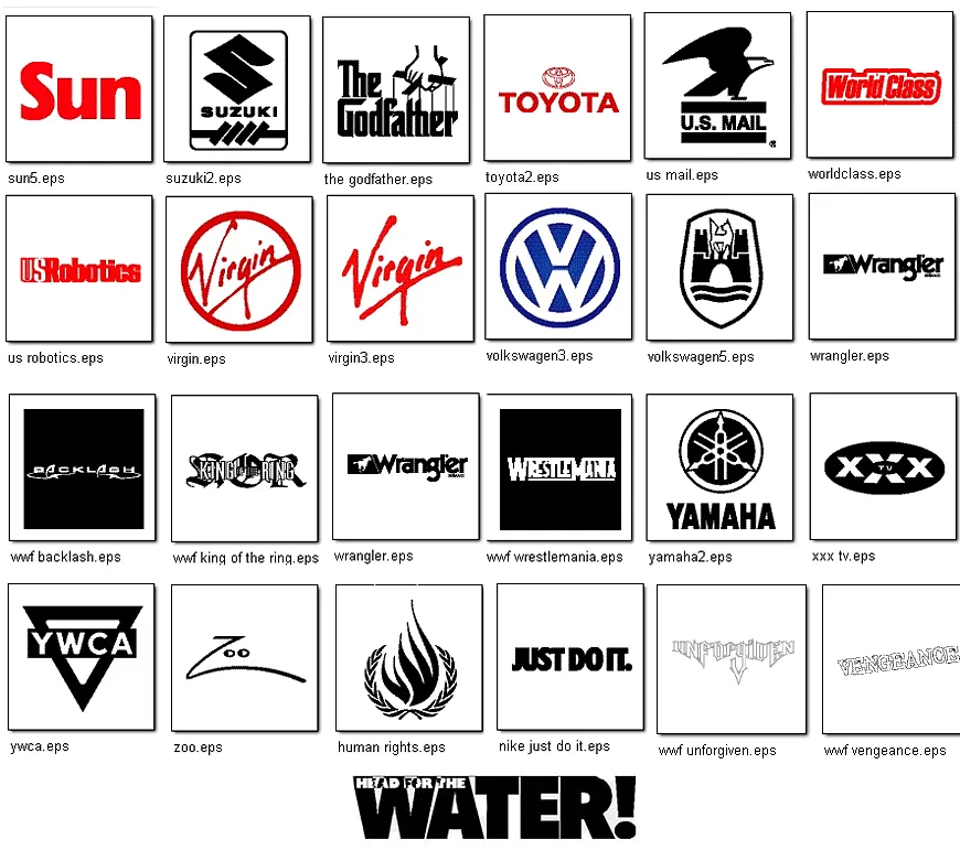 A collection of famous logos