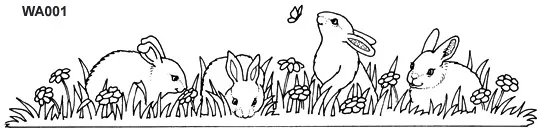 Cute rabbits and daisies