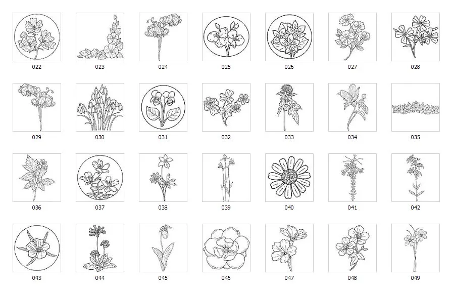 A selection of designs featuring wild flowers