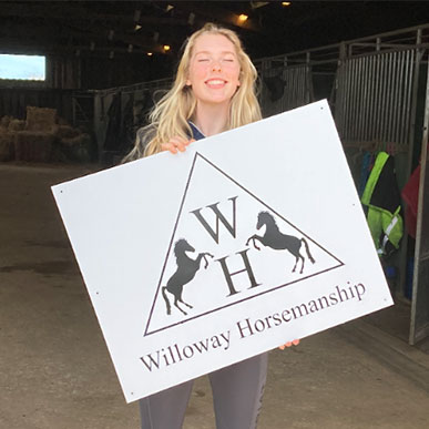 Business sign for Willoway Horsemanship