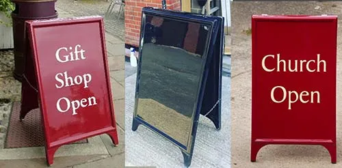 These can match your fibreglass wall signs. Fibreglass Pavement Signs