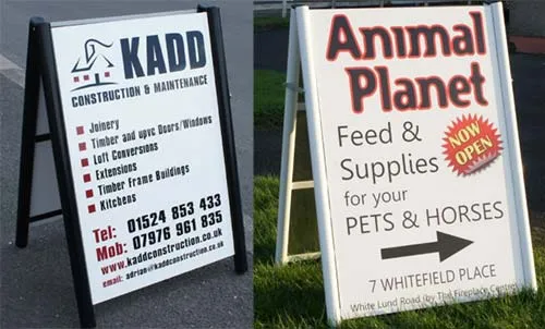 Frame available with or without panels. Sturdy Frame Pavement Sign