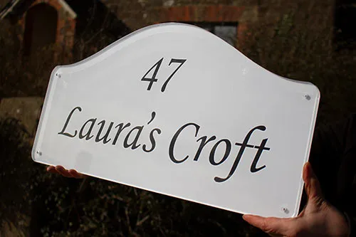 Whit Backed Clear Acrylic Signs