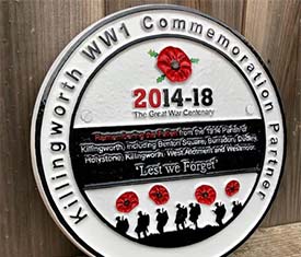 WW1 commemorative plaque.
