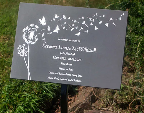 Slate signs made to any size Engraved Plaque on Tree Stake