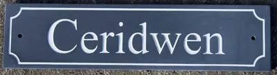 Slate Sign with Engraved Lettering in White