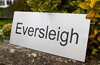 Engraved stainless steel sign