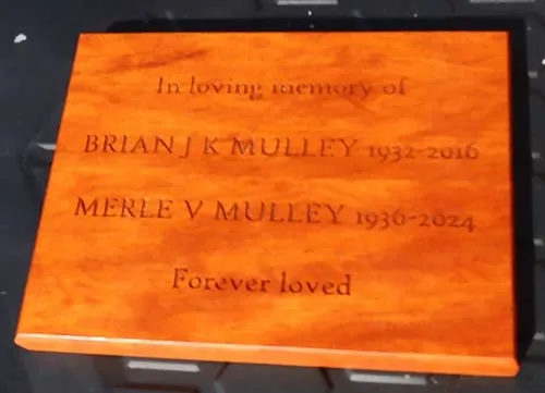 Opepe Wood Memorial Plaque