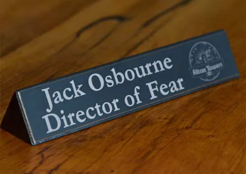 Black Aluminium Desk Sign
