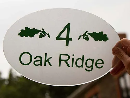 These can be backed with frosted vinyl - 4 Oak Ridge Clear Arylic Address Sign