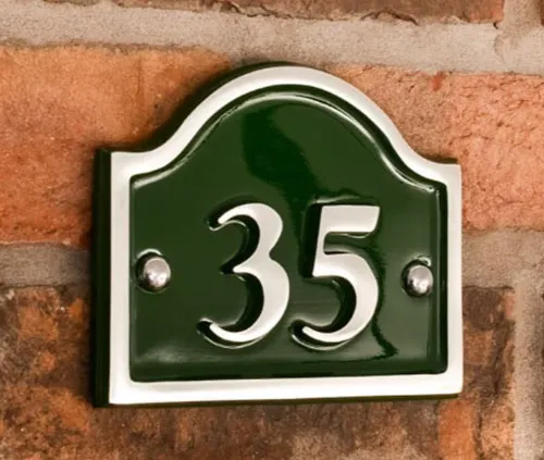 Polished Aluminium House Number - Arch Top