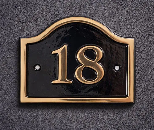 Arch Top Brass Door Numder