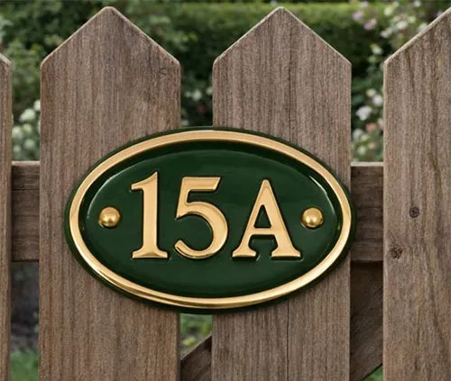 Oval Brass House Number