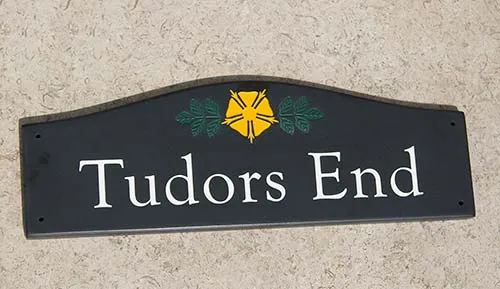 Engraved Corian House Sign