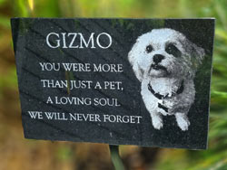 Photos can be included on these black granite plaques.